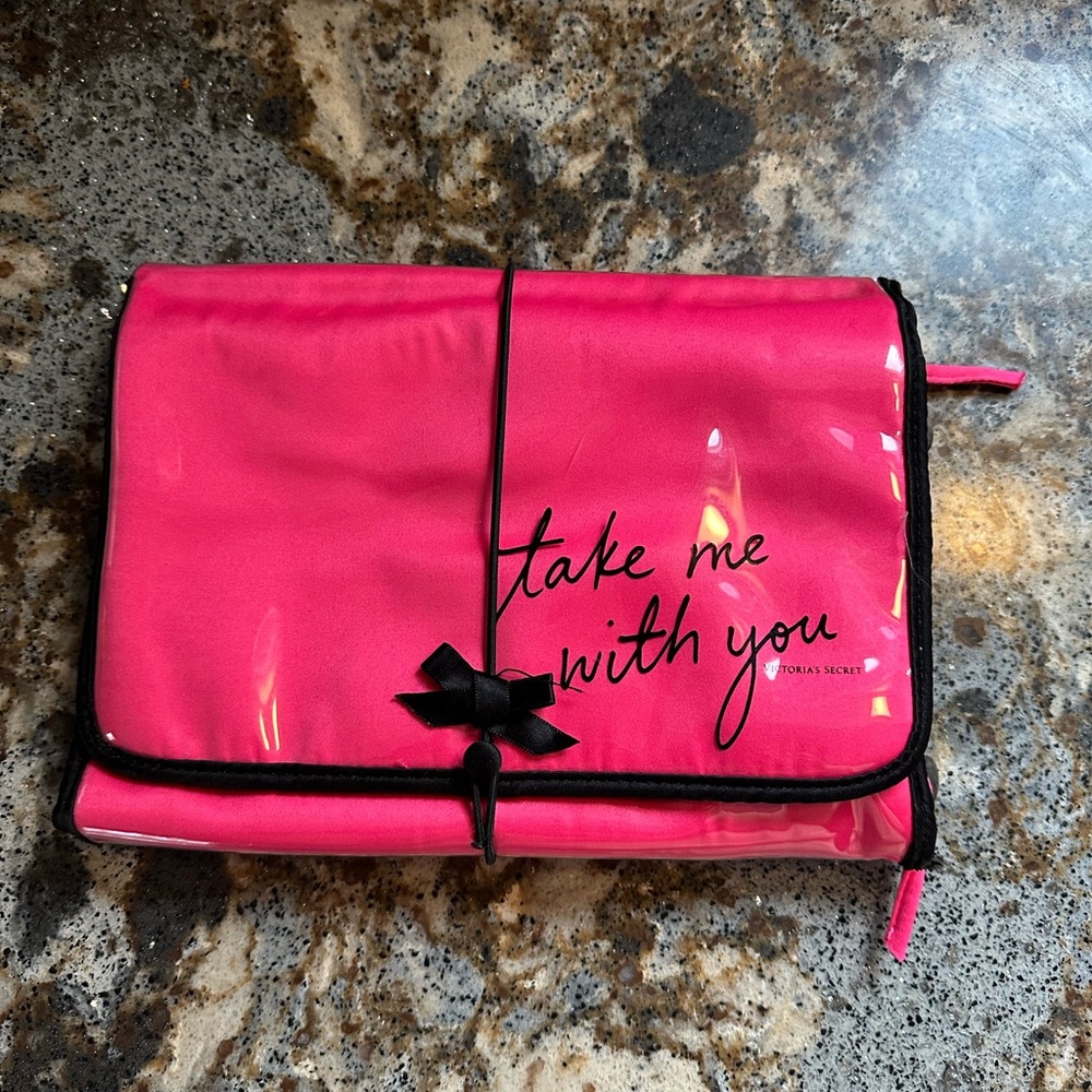 Victoria's Secret Pink Travel Organizer with Black Accents